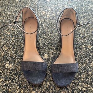 Kelly & Katie Hailee Denim Blue Block Heel Sandals